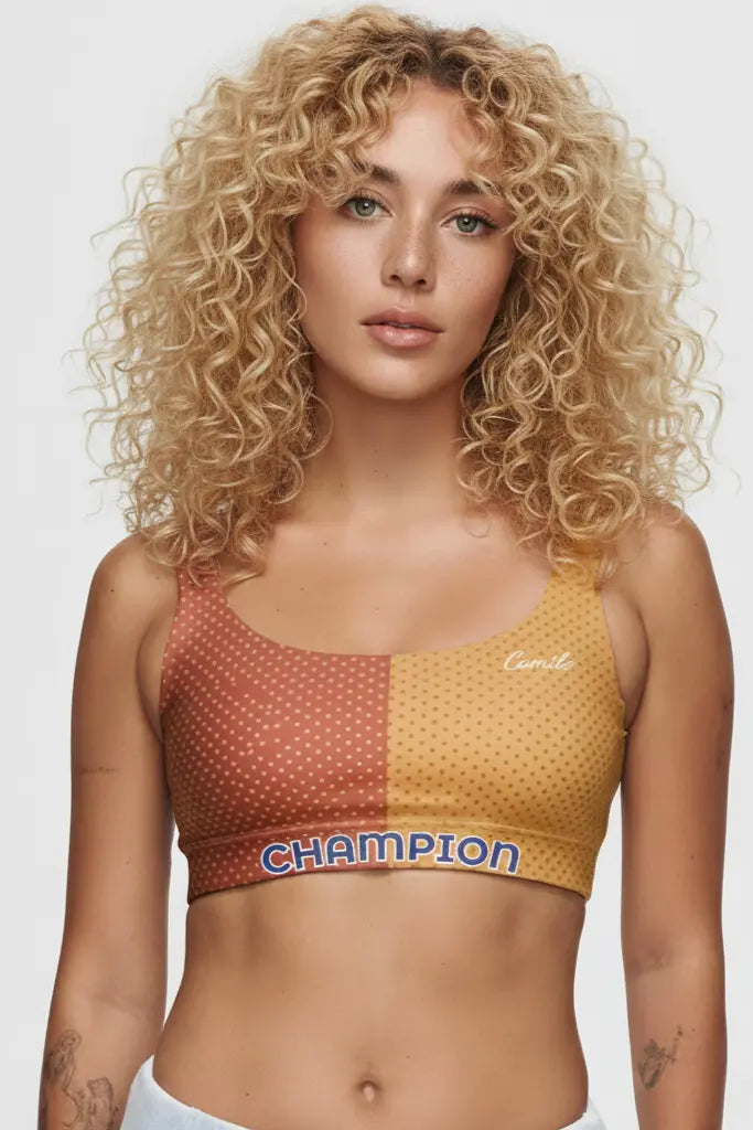 Custom Name Patchwork Sports Bra