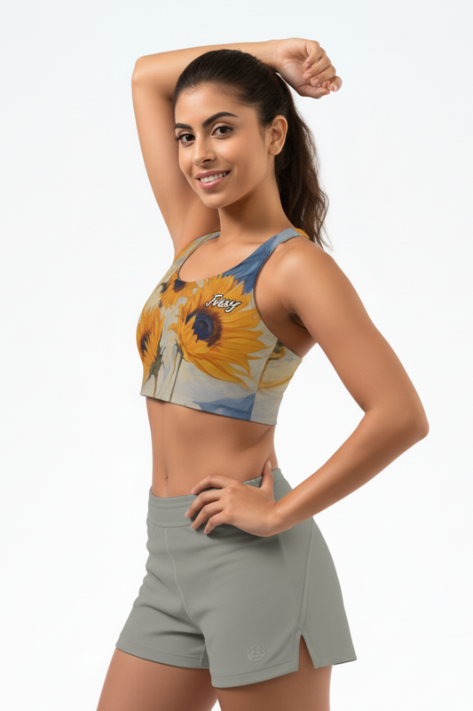 Custom Name Sunflower Sports Bra